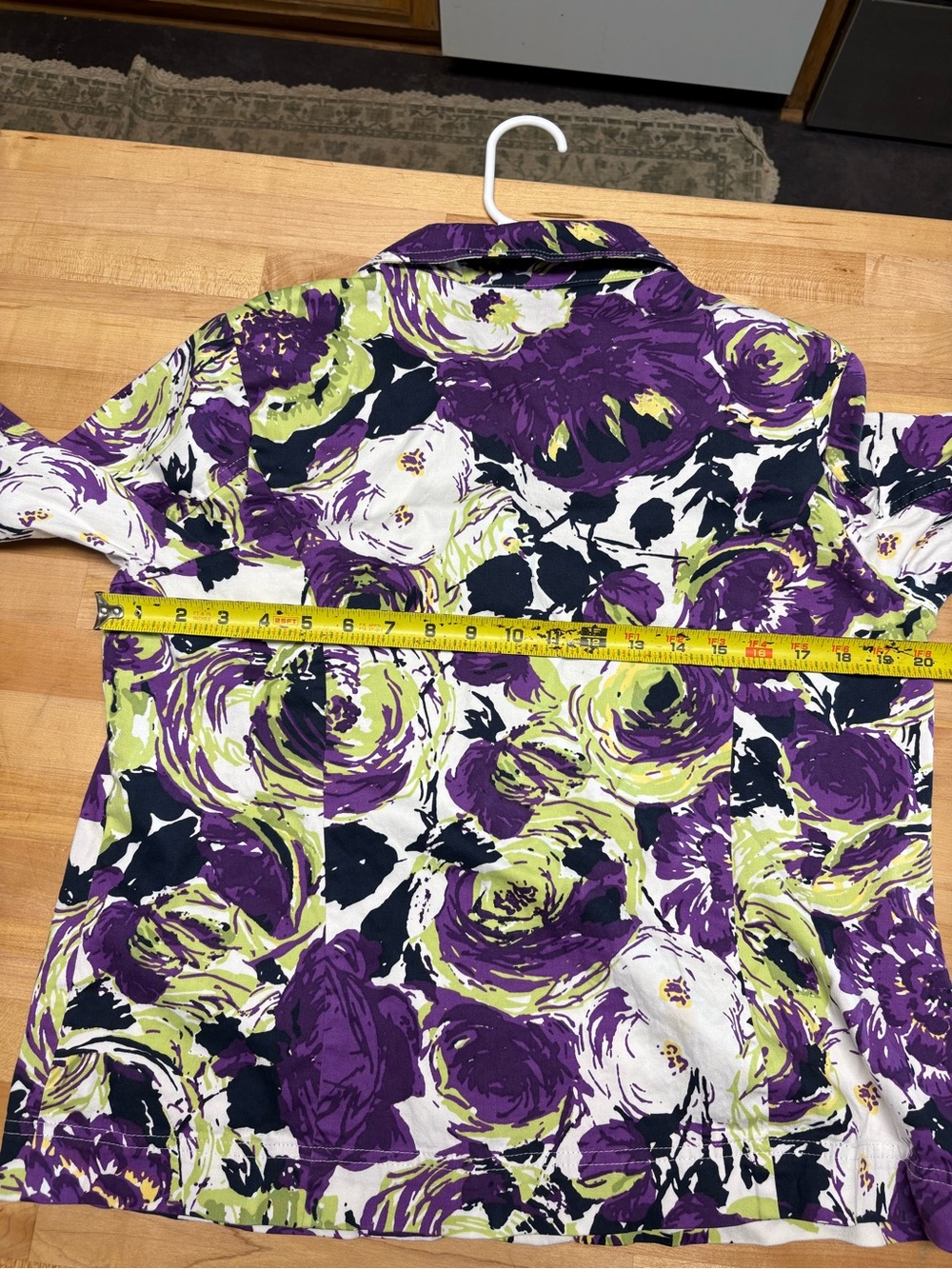 Christopher & Banks Purple and Lime Floral Button-Front Jacket - Picture 5 of 6